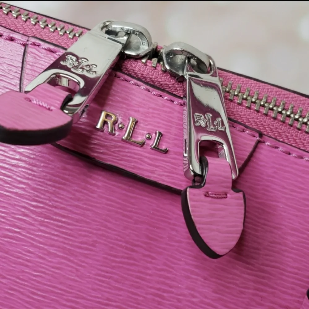 Ralph Lauren pink leather dome satchel crossbody - Picture 7 of 9